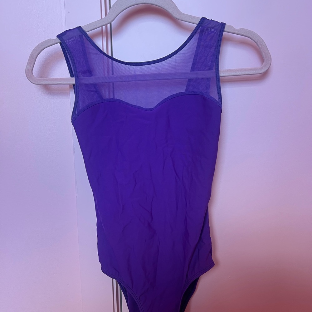 Purple Elevé mesh leotard